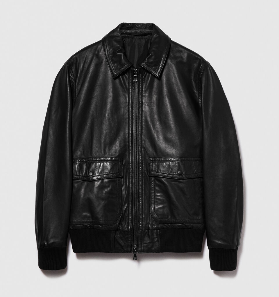 Leather jacket - men's jackets and coats - Black | Sisley image number 6